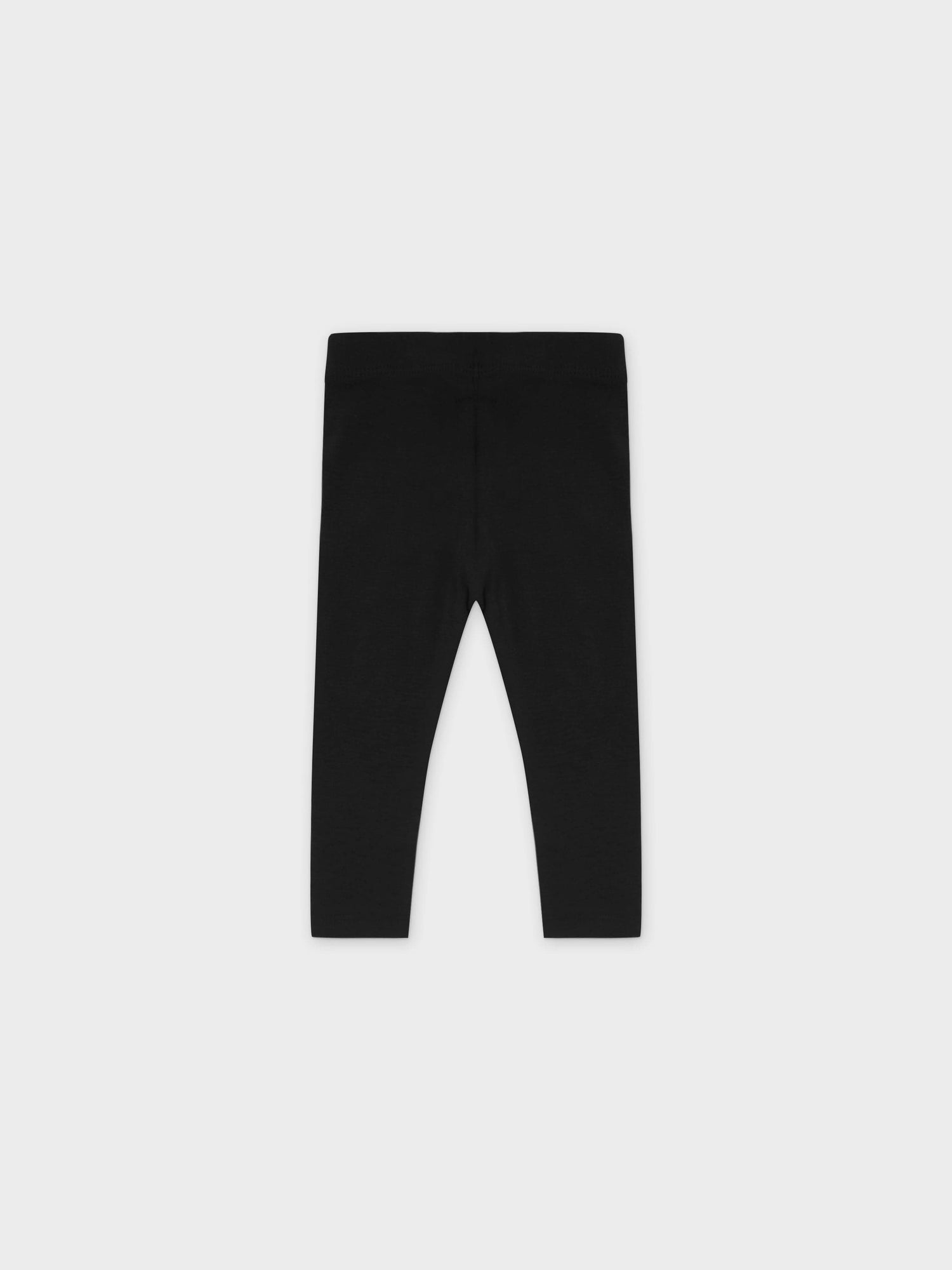 Non Ribbed Leggings- Black