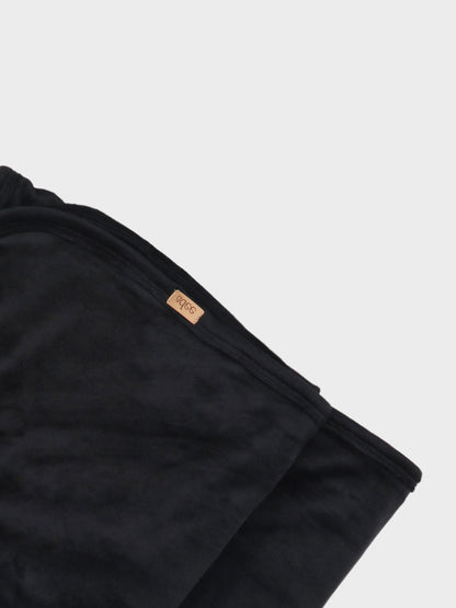 Velour Crossover Blanket-Black