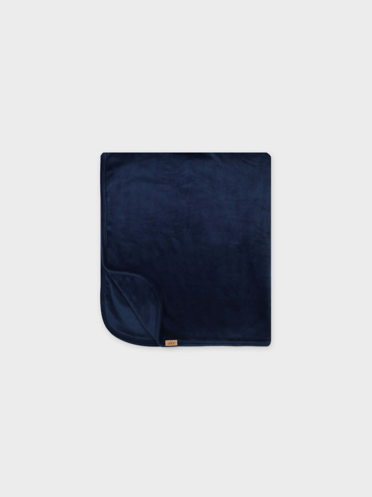 Adee Velour Blanket Navy for boys, plush velour fabric, folded.