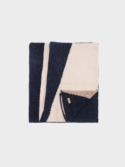 Color Block Blanket- Navy