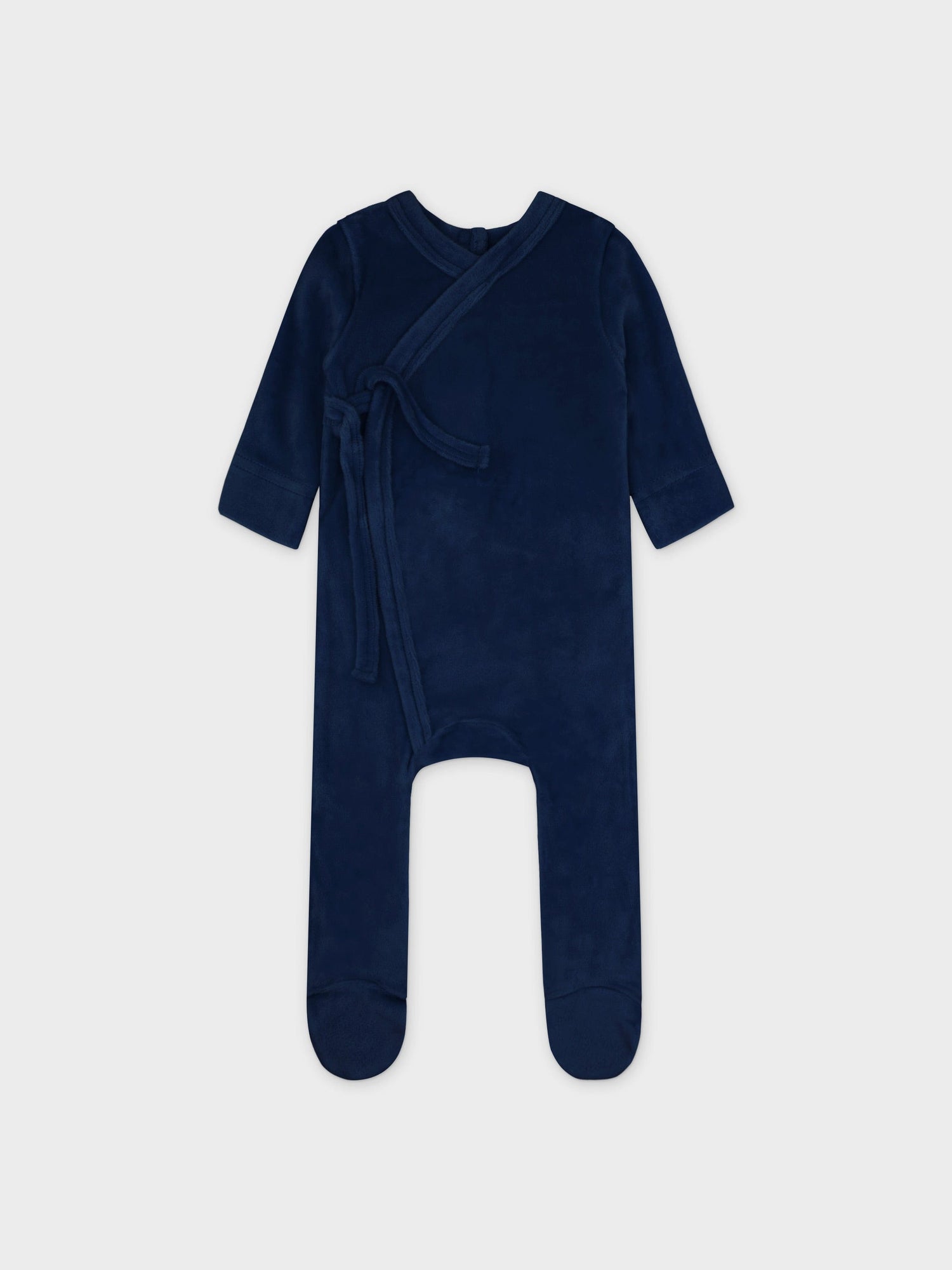 Velour Crossover Stretchy &amp; Bonnet- Navy