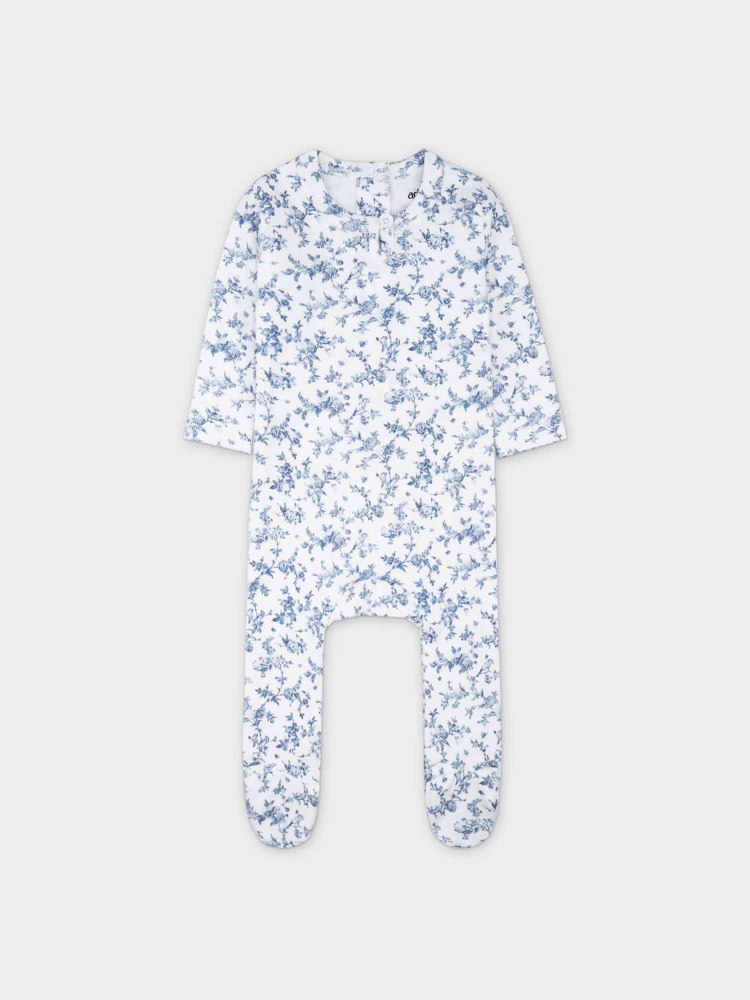 Bushy Flower Stretchy, Bonnet &amp; Bib-Blue