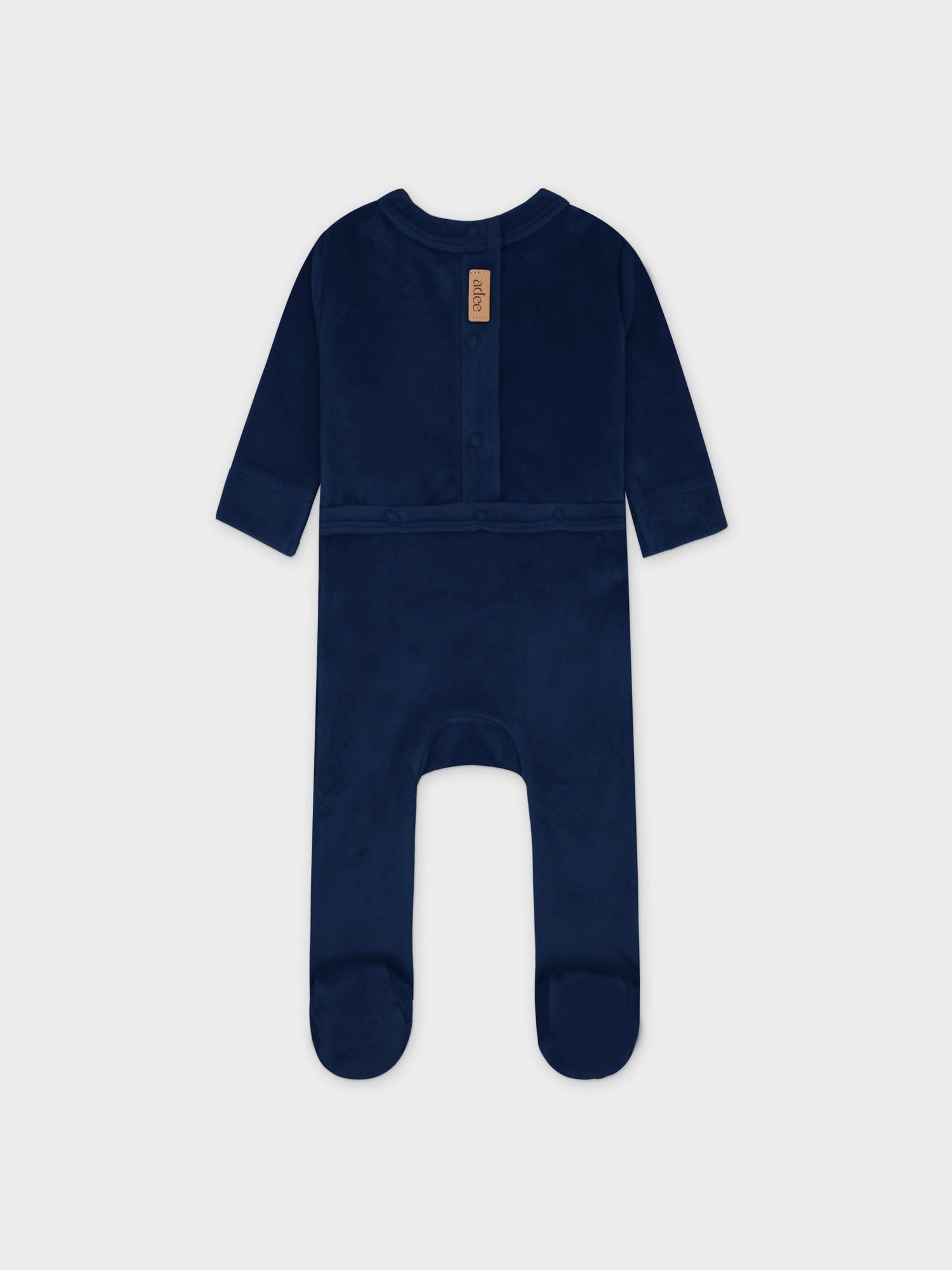 Velour Crossover Stretchy &amp; Bonnet- Navy