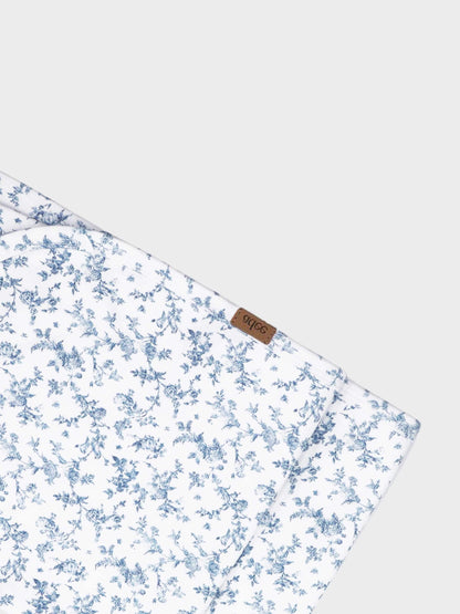 Bushy Flower Blanket-Blue