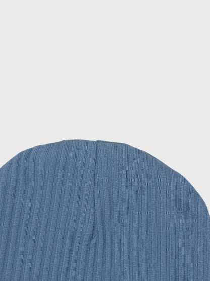 Thin Ribbed Beanie-Blue