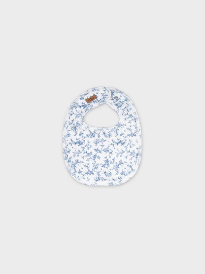 Bushy Flower Stretchy, Bonnet &amp; Bib-Blue