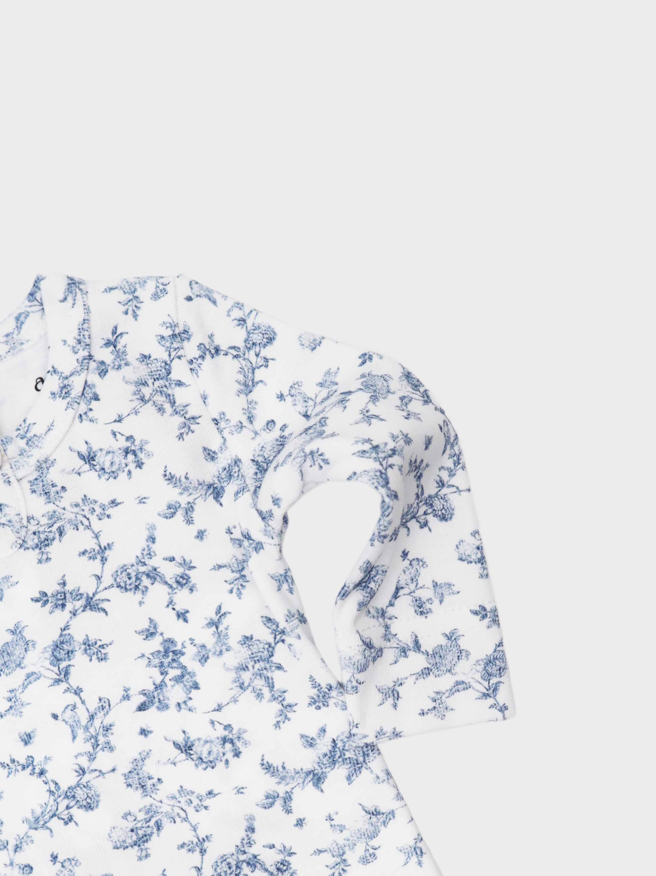 Bushy Flower Stretchy, Bonnet &amp; Bib-Blue