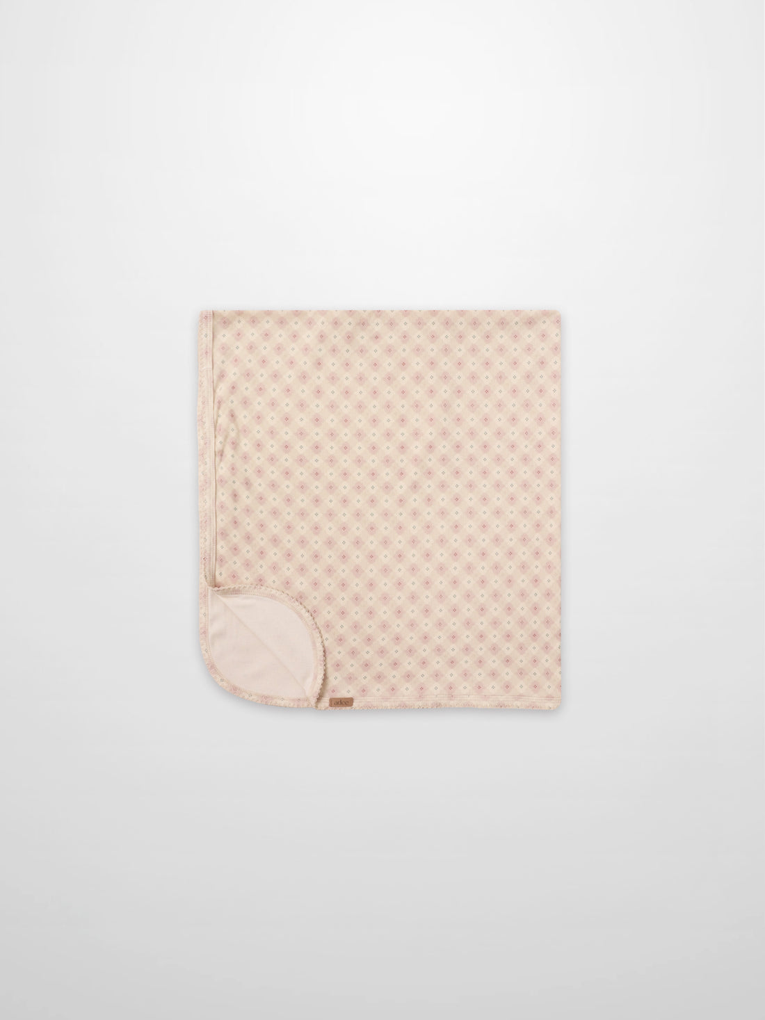 Little Button Blanket - Pink by Adee; girls swaddle blanket with a soft pink dotted pattern