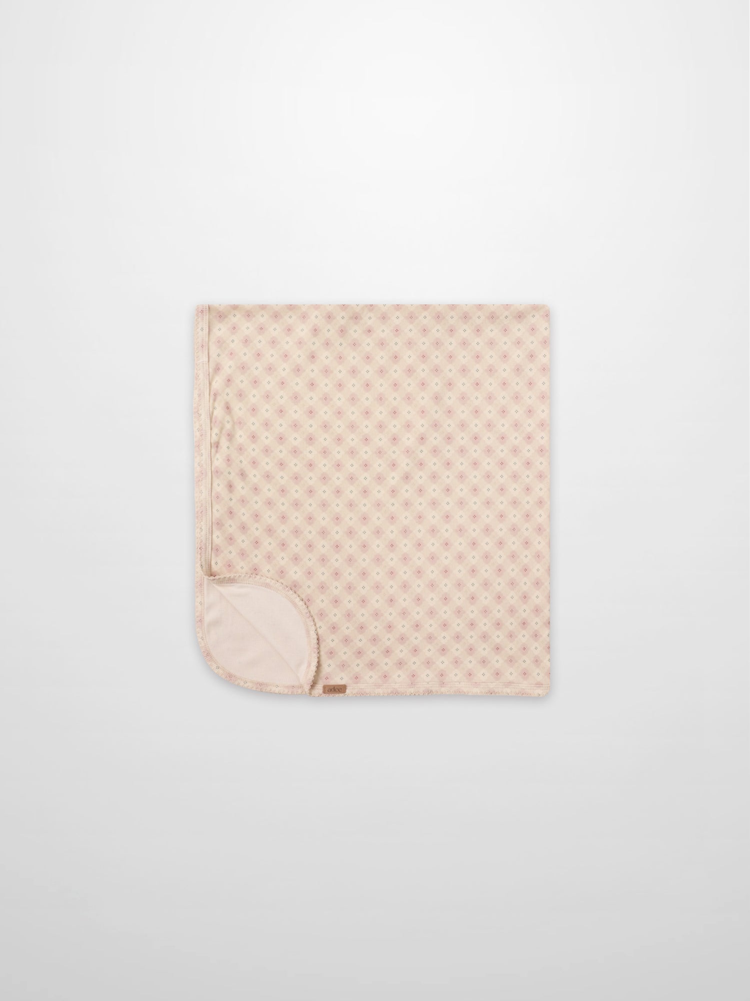 Little Button Blanket - Pink by Adee; girls swaddle blanket with a soft pink dotted pattern
