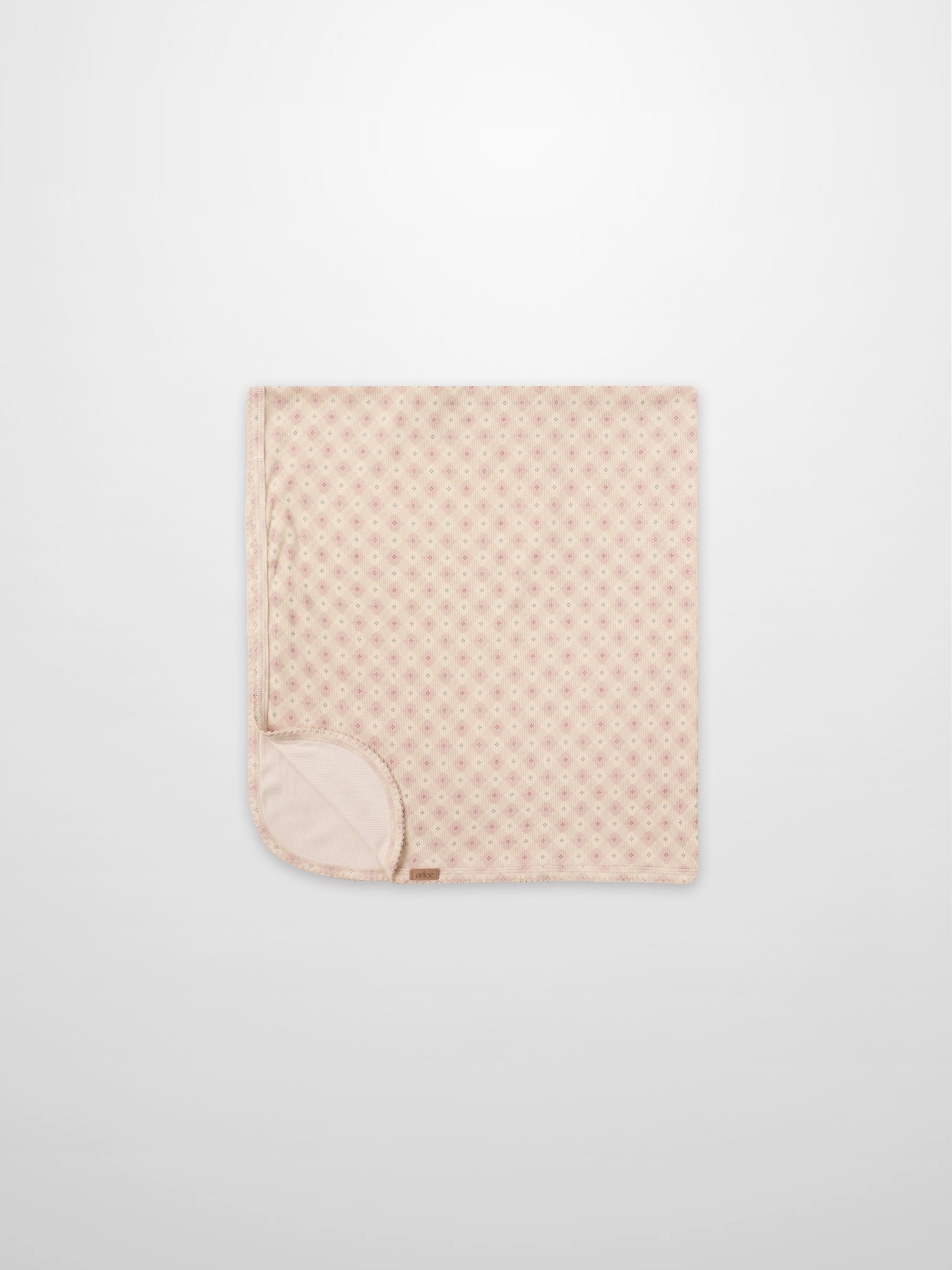 Little Button Blanket - Pink by Adee; girls swaddle blanket with a soft pink dotted pattern