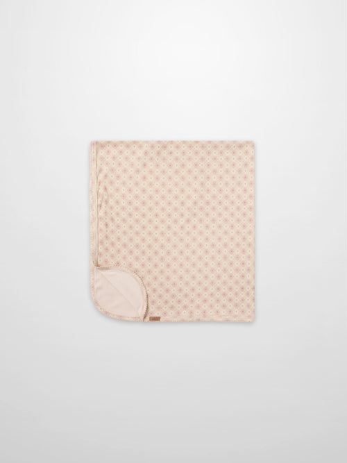 Little Button Blanket - Pink by Adee; girls swaddle blanket with a soft pink dotted pattern