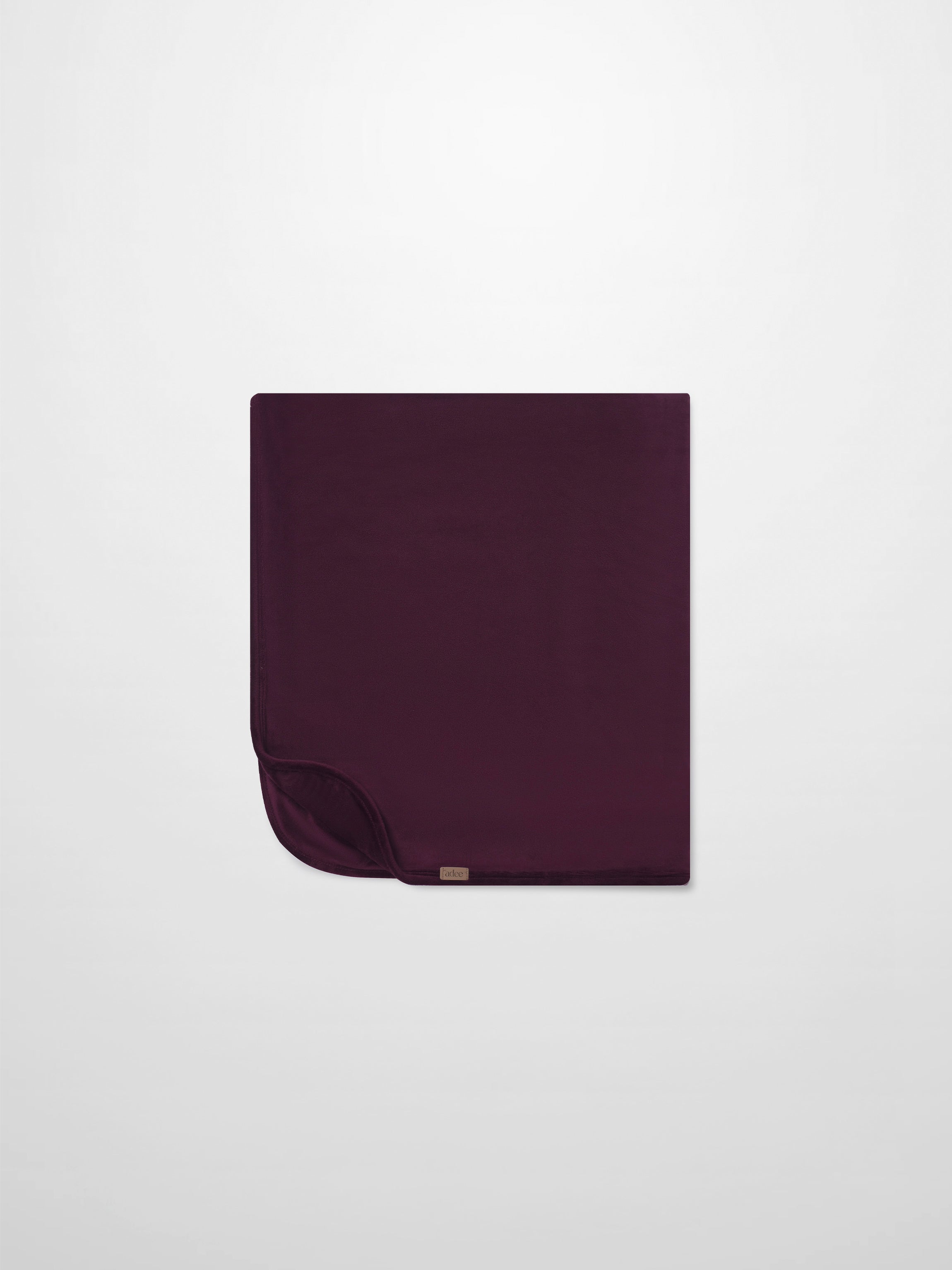 Embroidered Bear Blanket in burgundy by Adee, girls swaddle blanket.