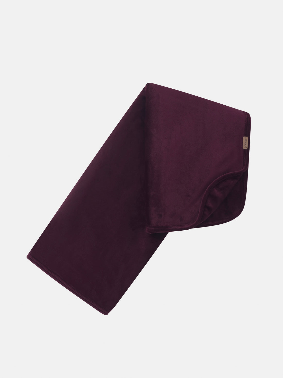 Embroidered Bear Blanket burgundy velvet swaddle for girls by Adee, brand tag visible.