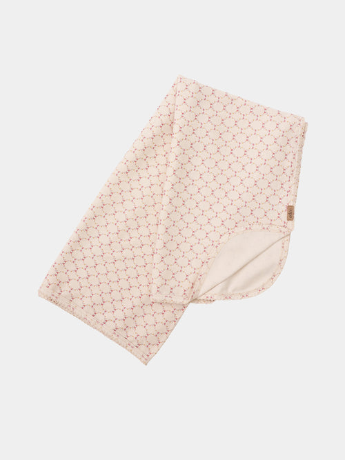 Floral Garland Blanket by Adee; pale pink girls swaddle blanket with tiny flower garland pattern