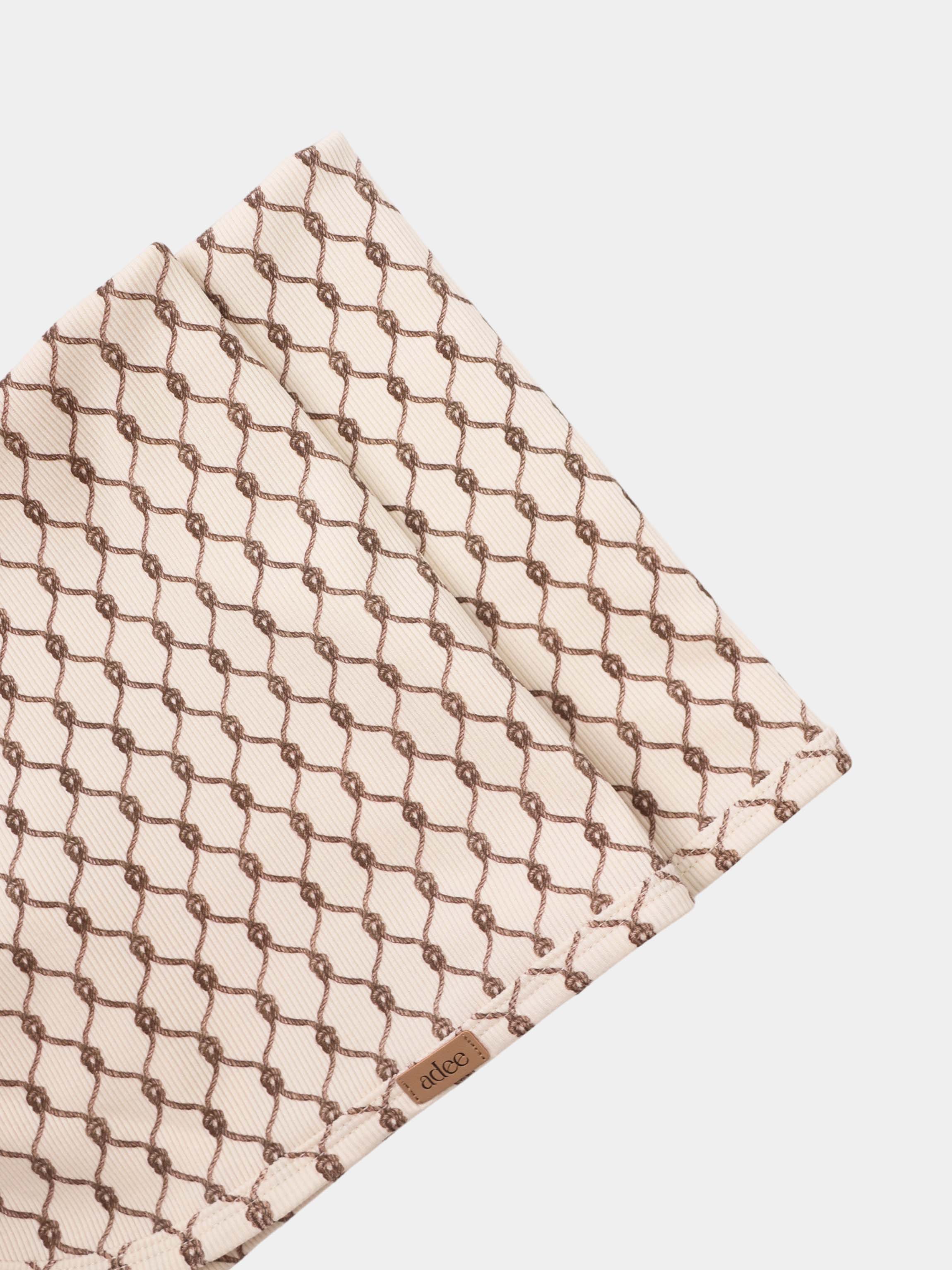 Brown Chain Blanket by Adee, beige with brown chain motif, boys swaddle blanket