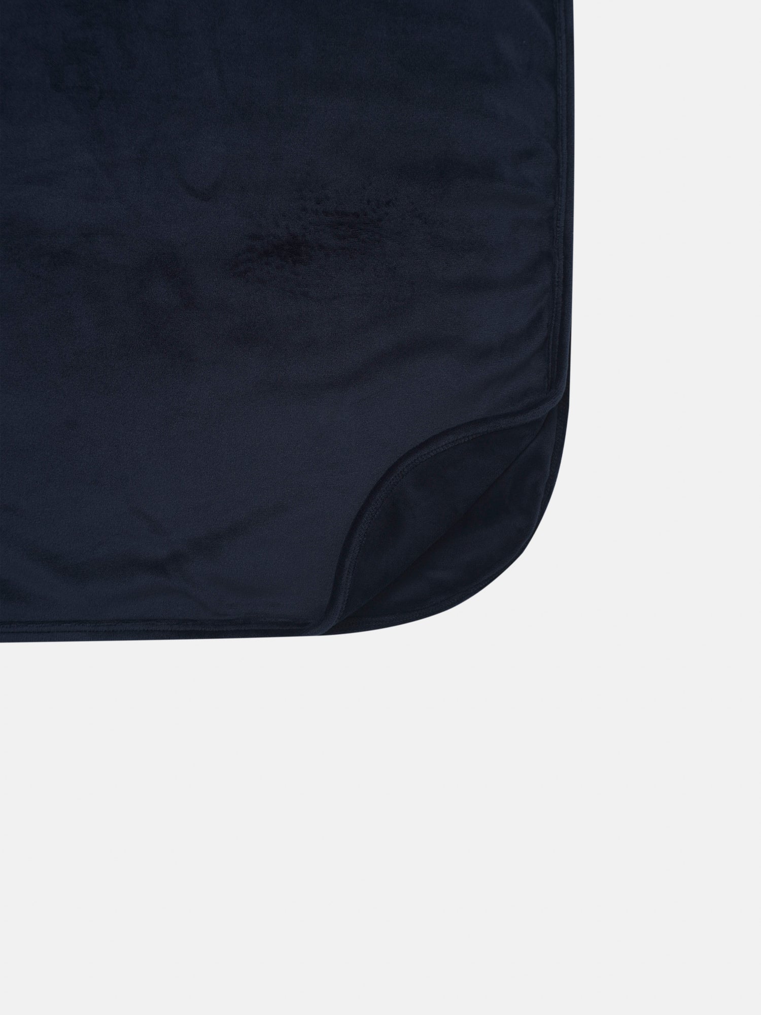 Embroidered Bear Blanket - Navy, Adee boys swaddle blanket in soft fabric with rounded corner.