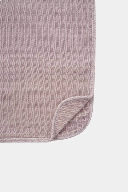 Heritage Herringbone Blanket - Red, Adee girls swaddle blanket with pink-red herringbone pattern.