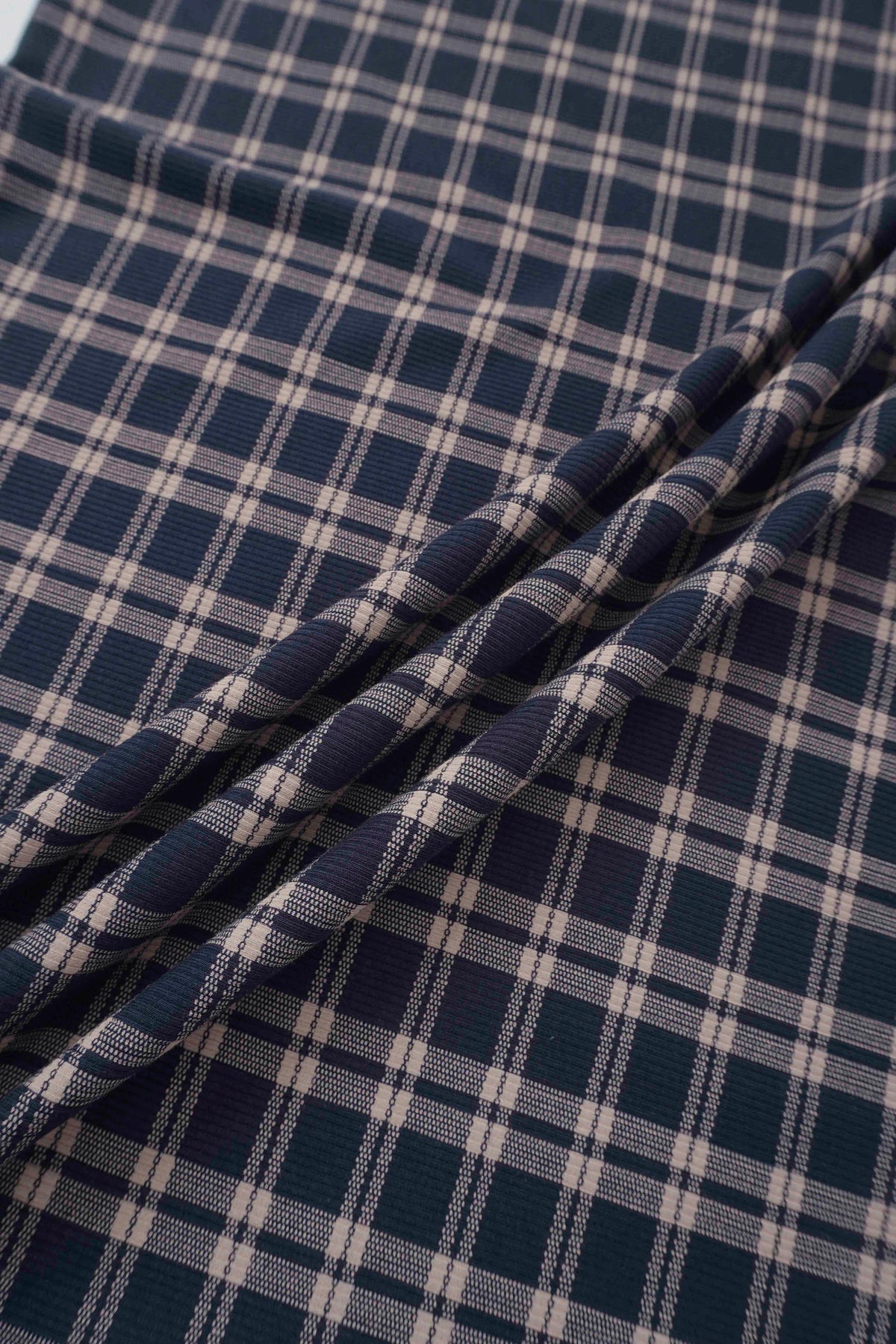 Boys Stretchies navy plaid fabric by Adee, 服饰与配饰 checkered