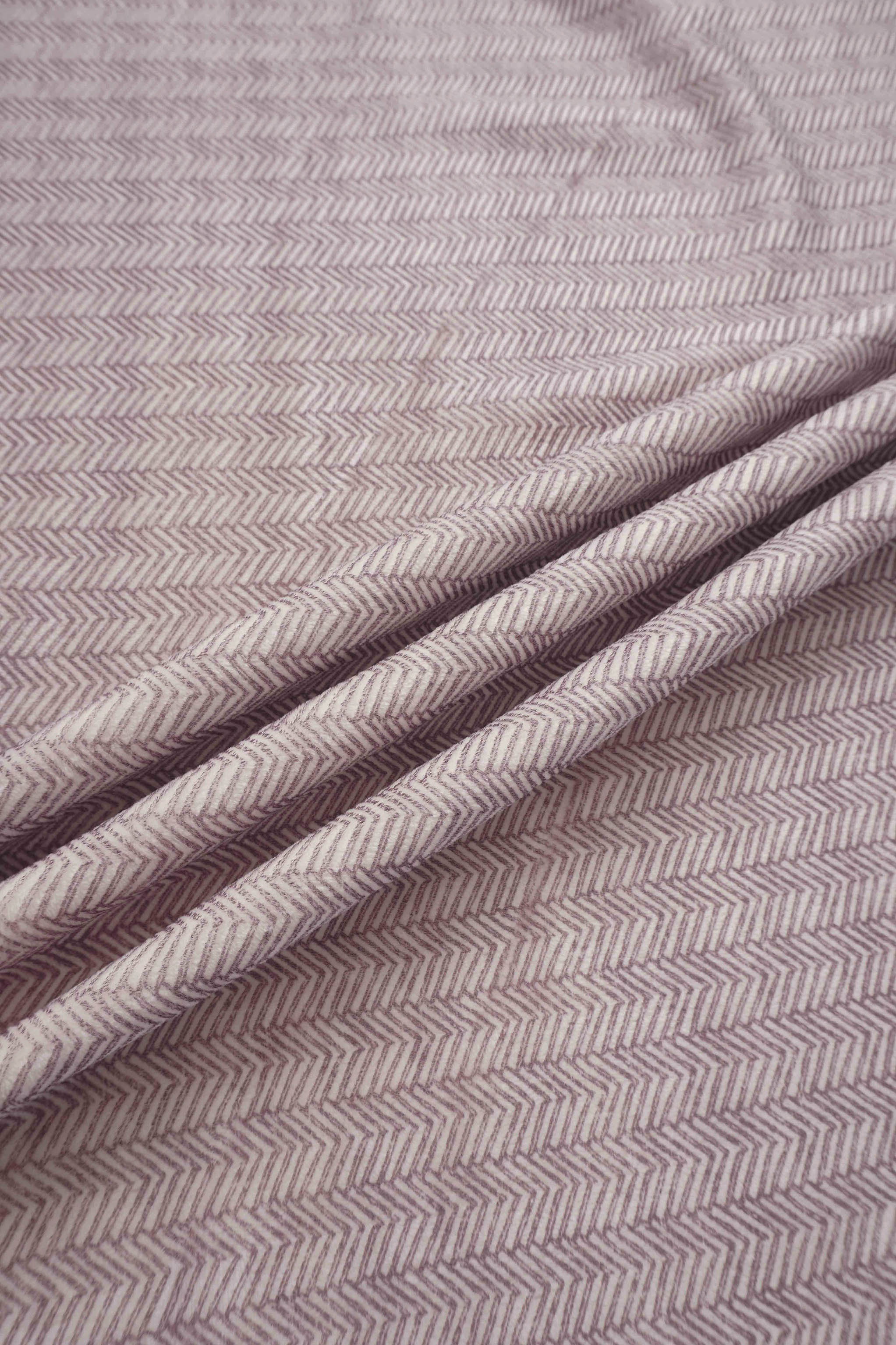 Heritage Herringbone Red layette set by Adee; pink-red herringbone fabric