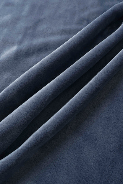 Velour blanket slate blue for boys swaddle blankets; soft fabric close-up