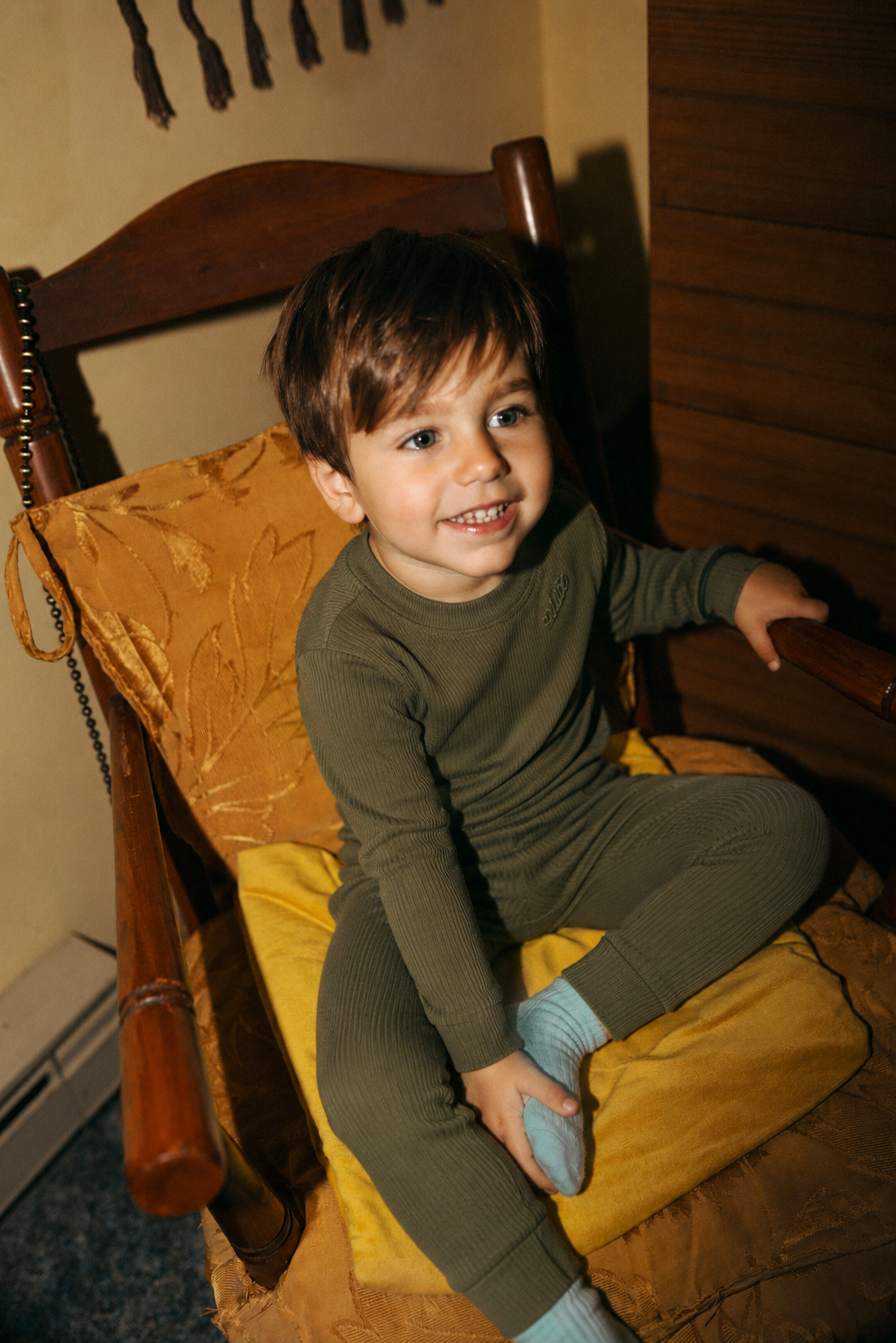 Bomber Set - Olive Green by Adee; ribbed knit unisex kids&