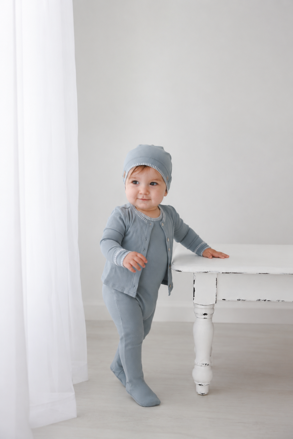 Legacy Stitch Cardigan - Light Blue, boys dressy knit top by Adee.