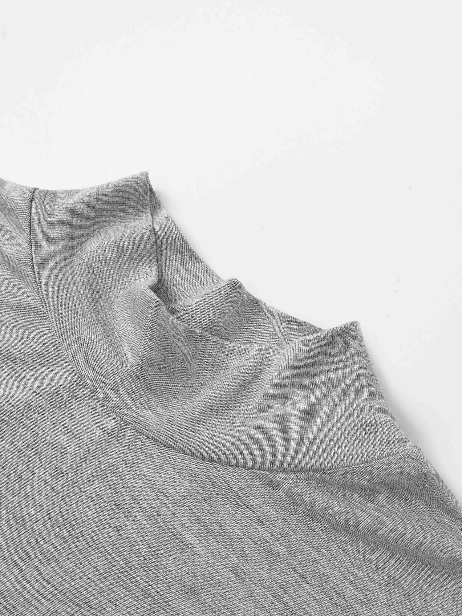 Modal Mock Neck T‑Shirt for girls in grey by Adee, dressy top close-up of neckline.