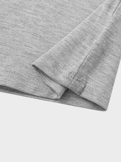 Modal mock neck T-shirt in grey by Adee, girls dressy top