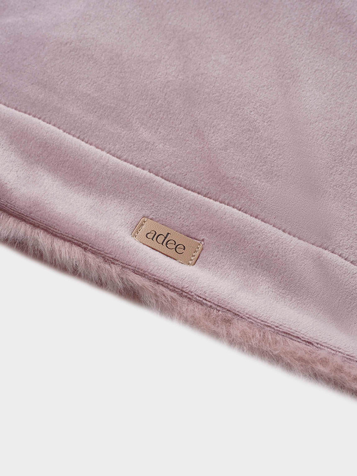 Plush velour blanket pink by Adee; girls blankets, soft fringe edge.