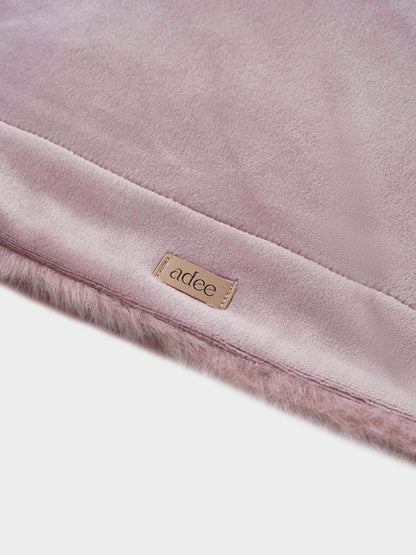 Plush velour blanket pink by Adee; girls blankets, soft fringe edge.
