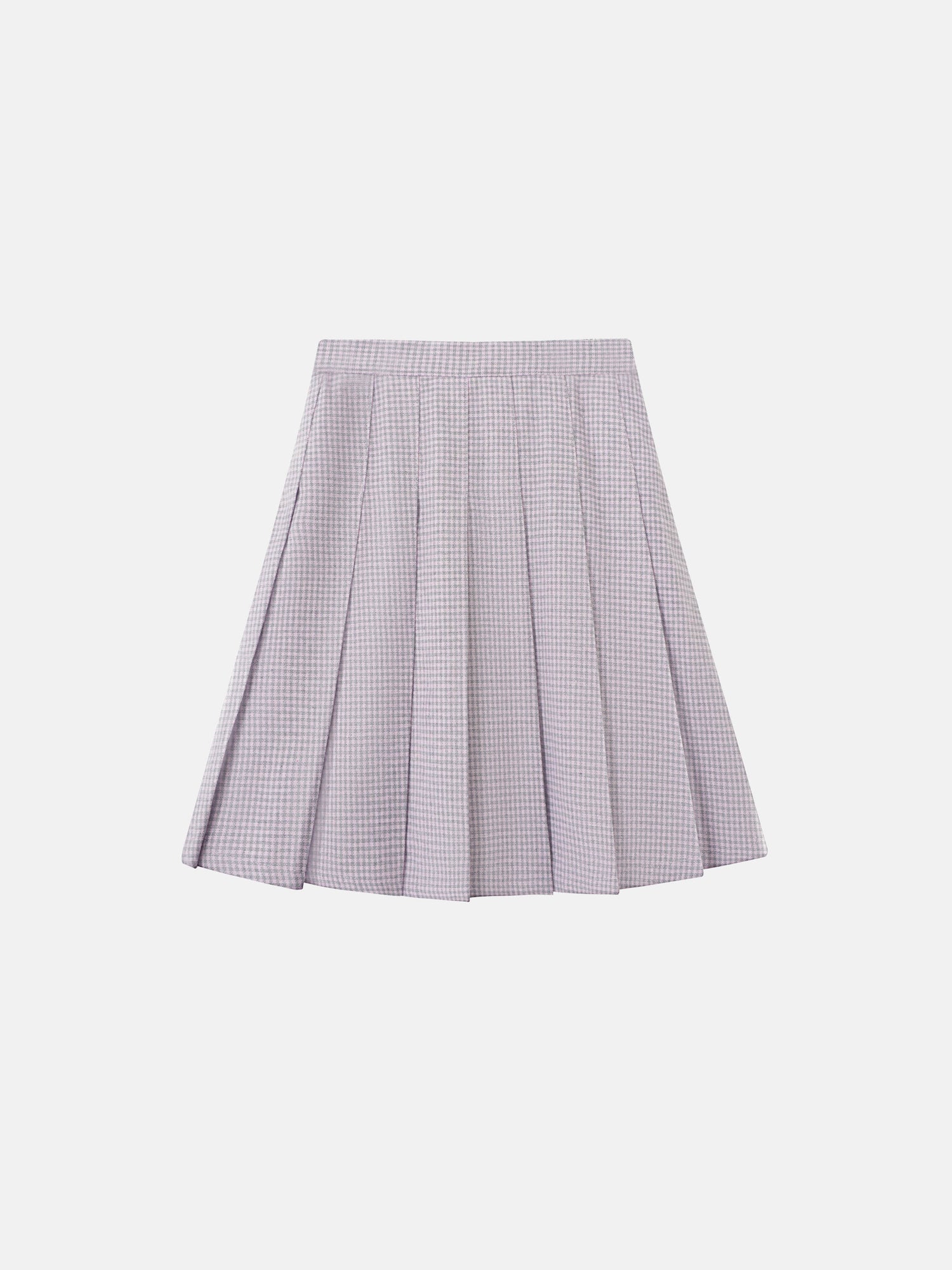 Gingham pleated skirt for girls in grey check, dressy style