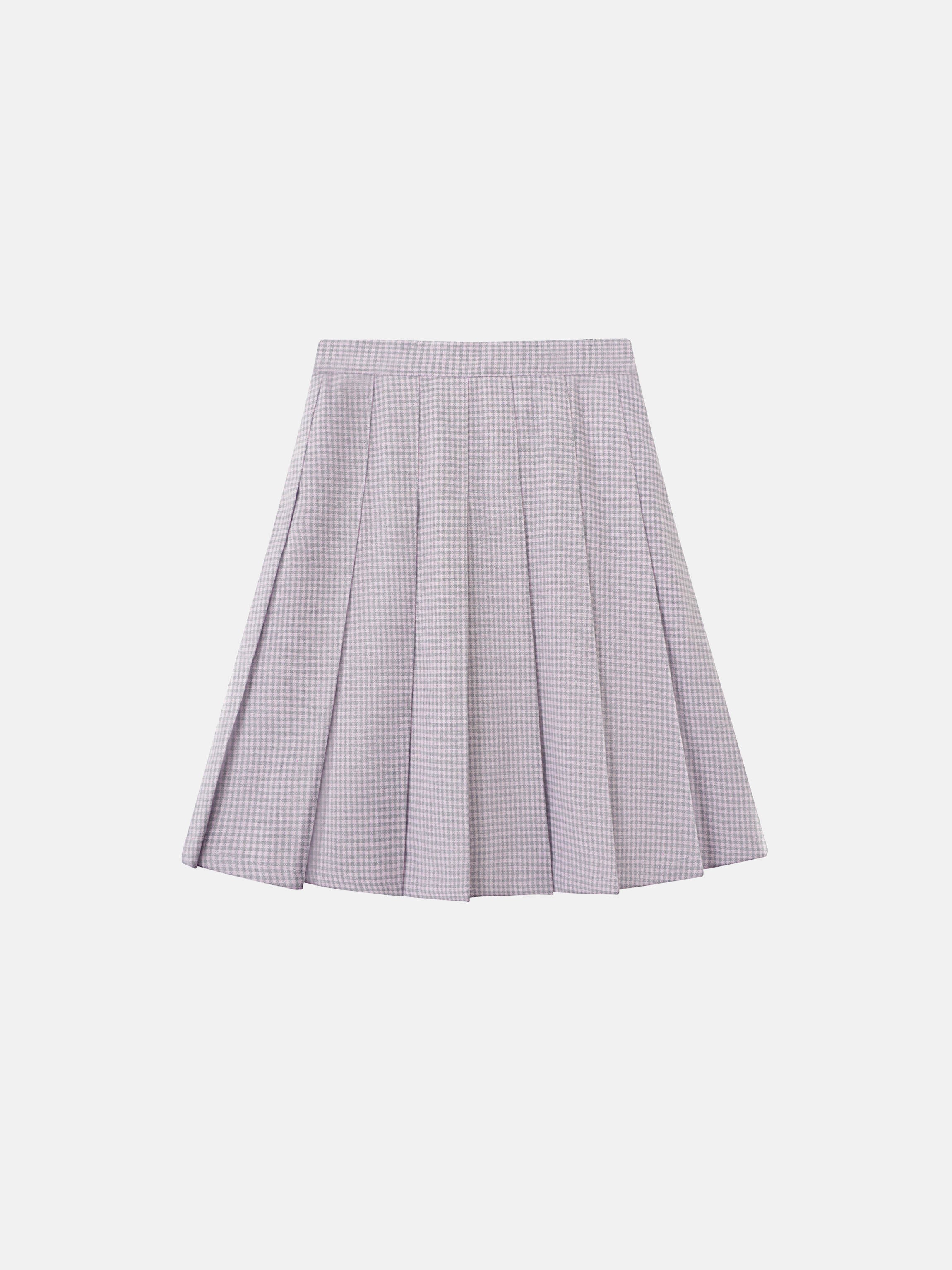 Gingham pleated skirt for girls in grey check, dressy style