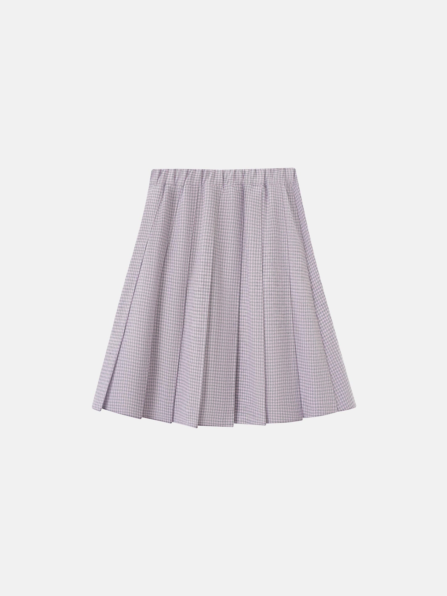 Gingham pleated skirt for girls, grey gingham, Adee brand, dressy style.