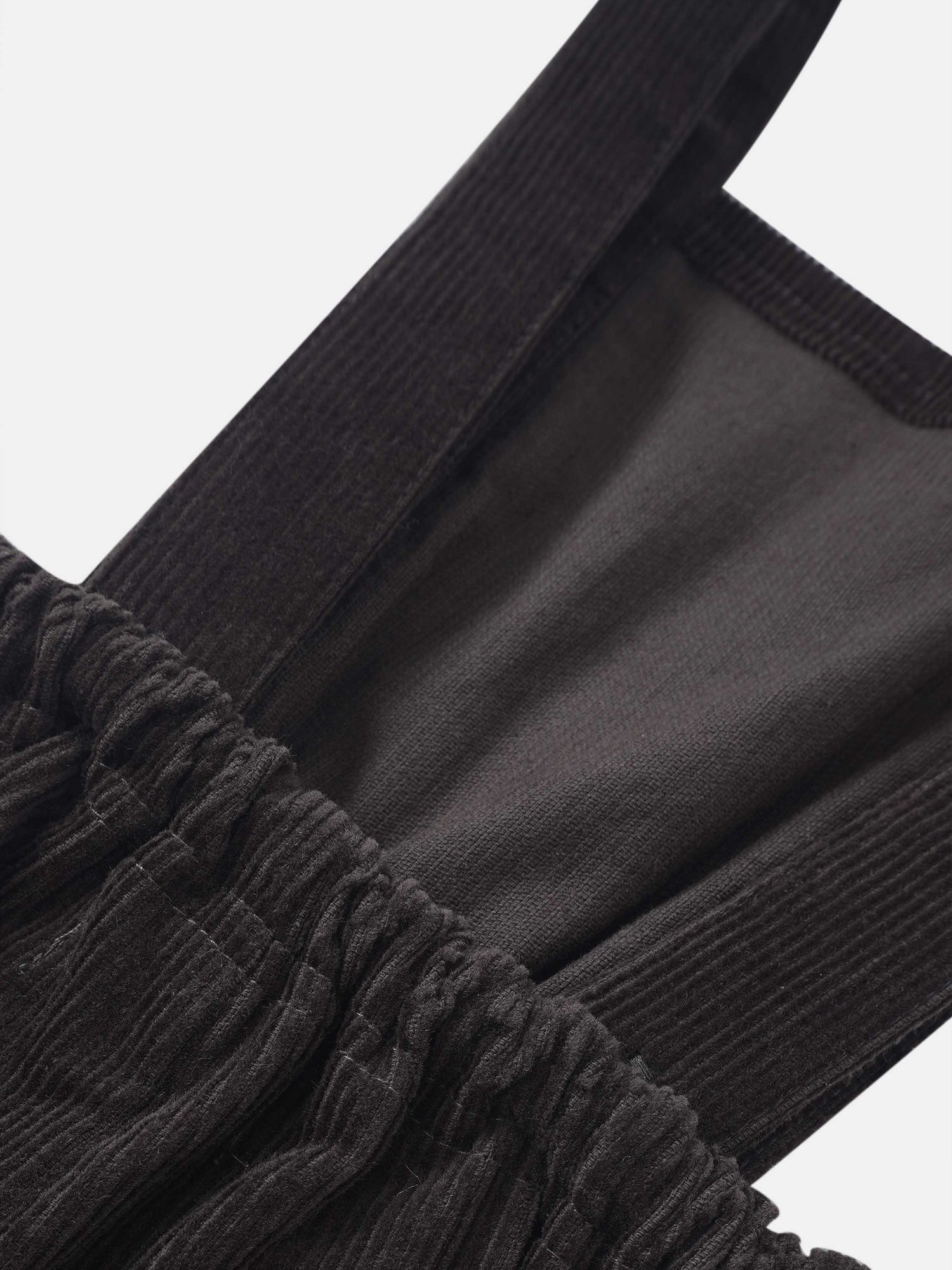 Grey corduroy boys overalls by Adee with elastic waistband and ribbed fabric detail