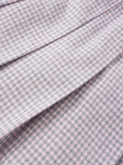 Gingham pleated skirt in grey with pink accents, Adee brand, girls&