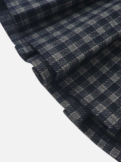 Adee plaid pleated skirt navy for girls, dressy fabric close-up