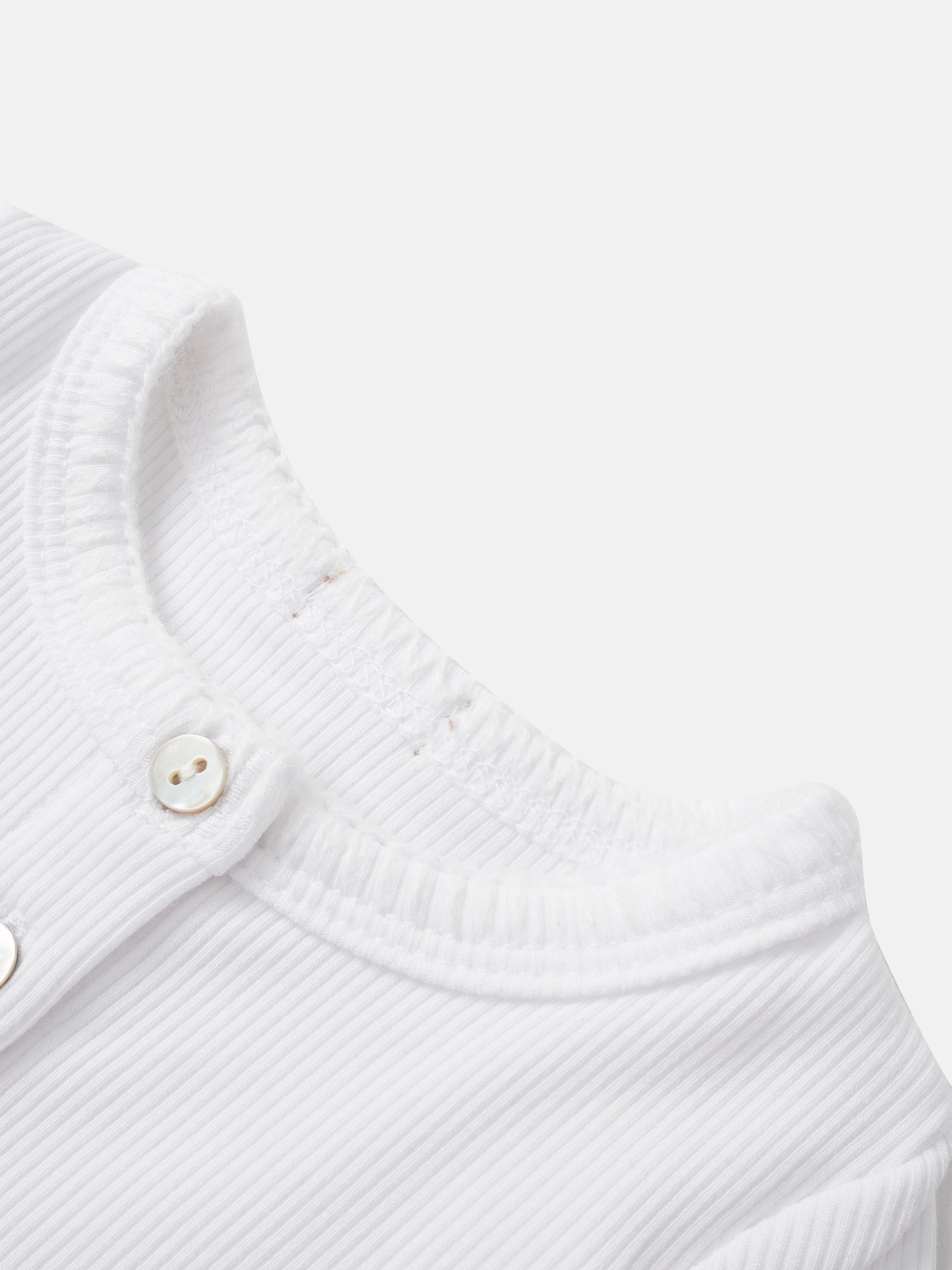 Legacy Stitch Cardigan by Adee in white corduroy, unisex dressy top.