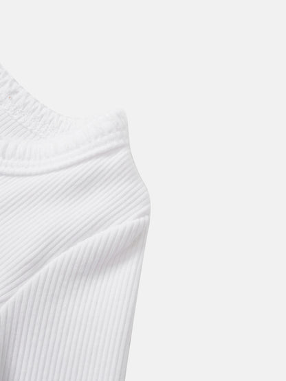 Legacy Stitch Cardigan, white ribbed knit fabric, unisex dressy top