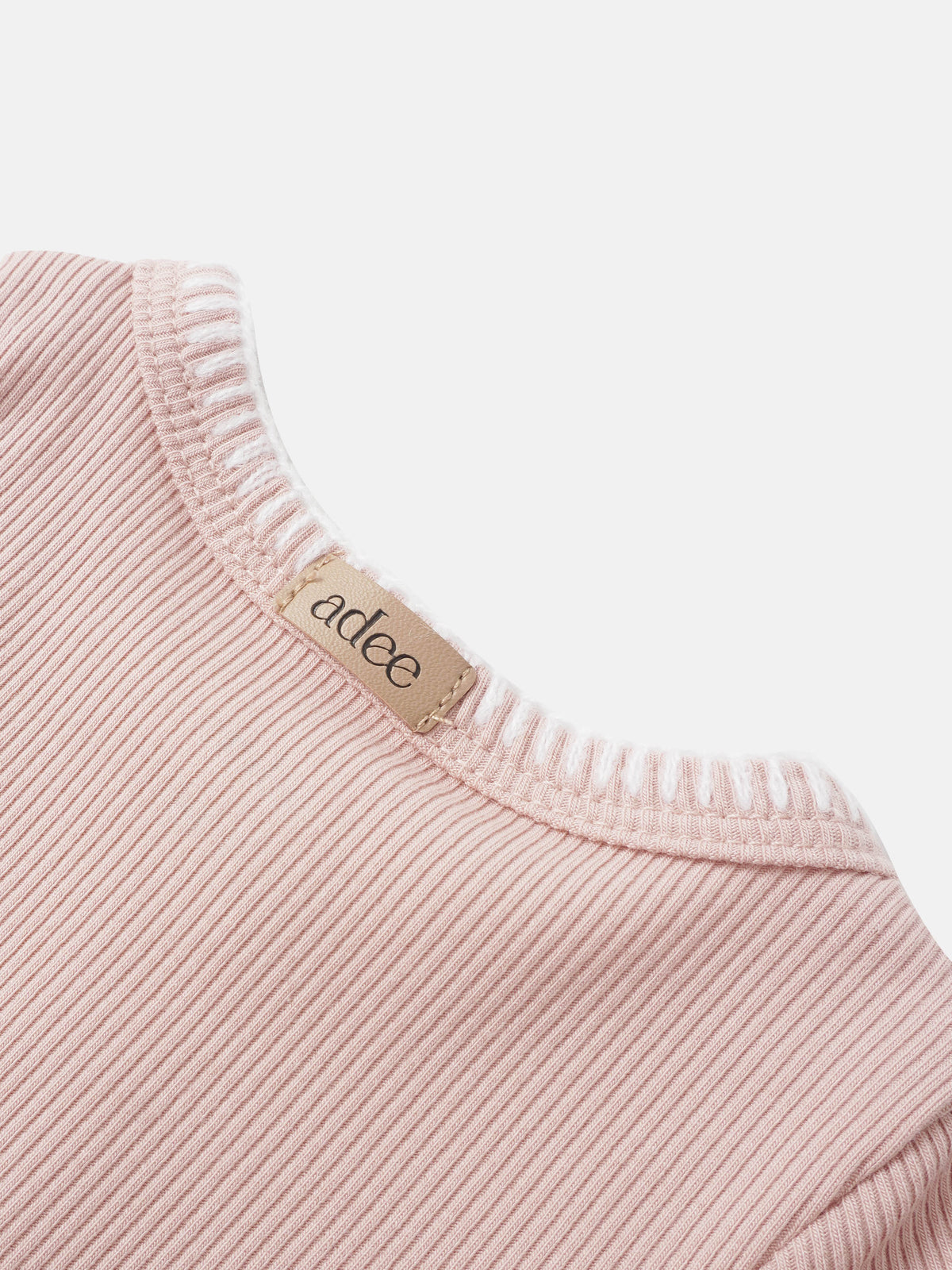 Legacy Stitch Cardigan in light pink ribbed knit for girls by Adee, dressy top