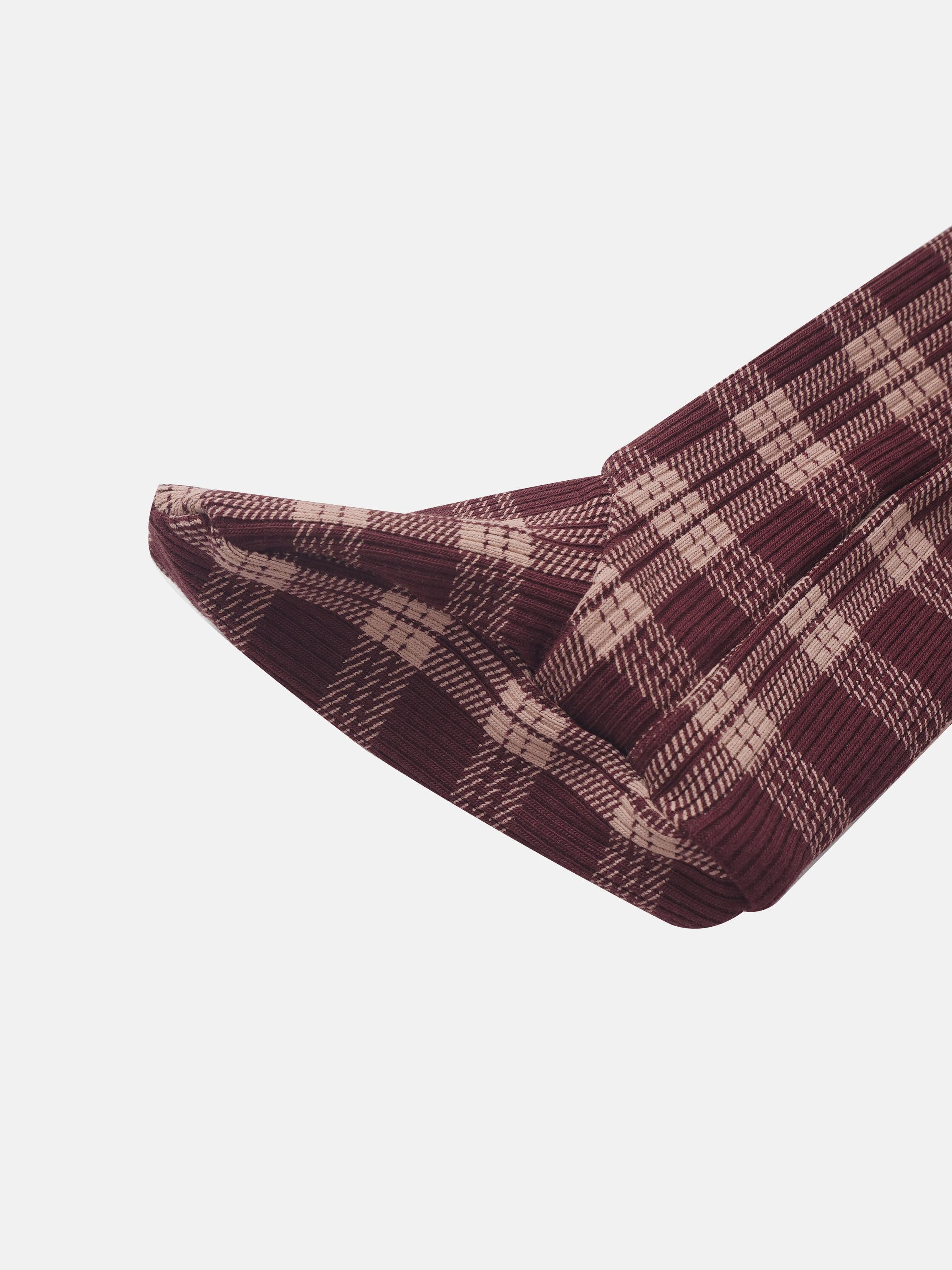Burgundy Plaid Stretchies girls top sleeve by Adee