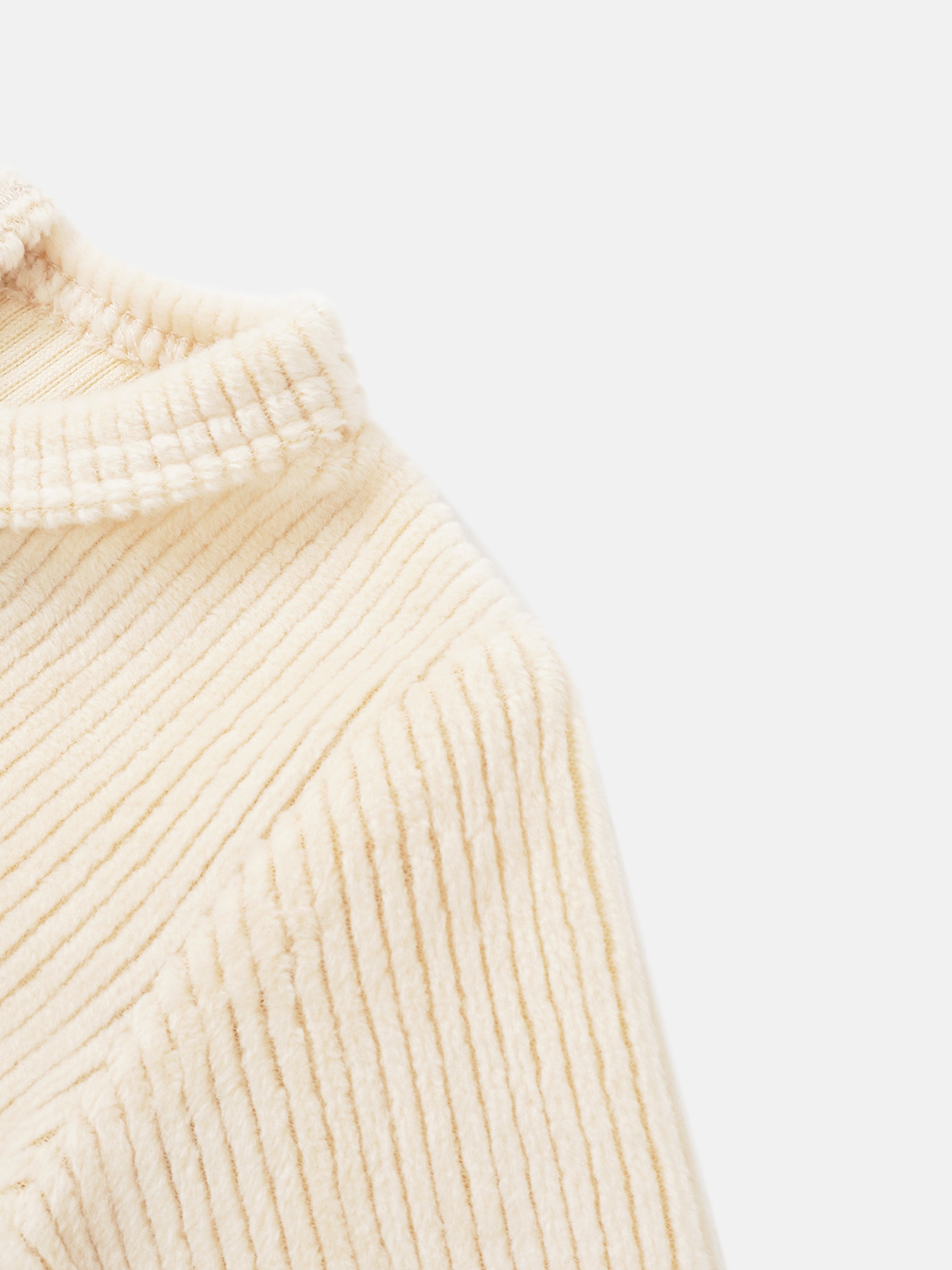 Embroidered Anchor Stretchy boys knit top in cream ribbed fleece fabric by Adee 服饰与配饰