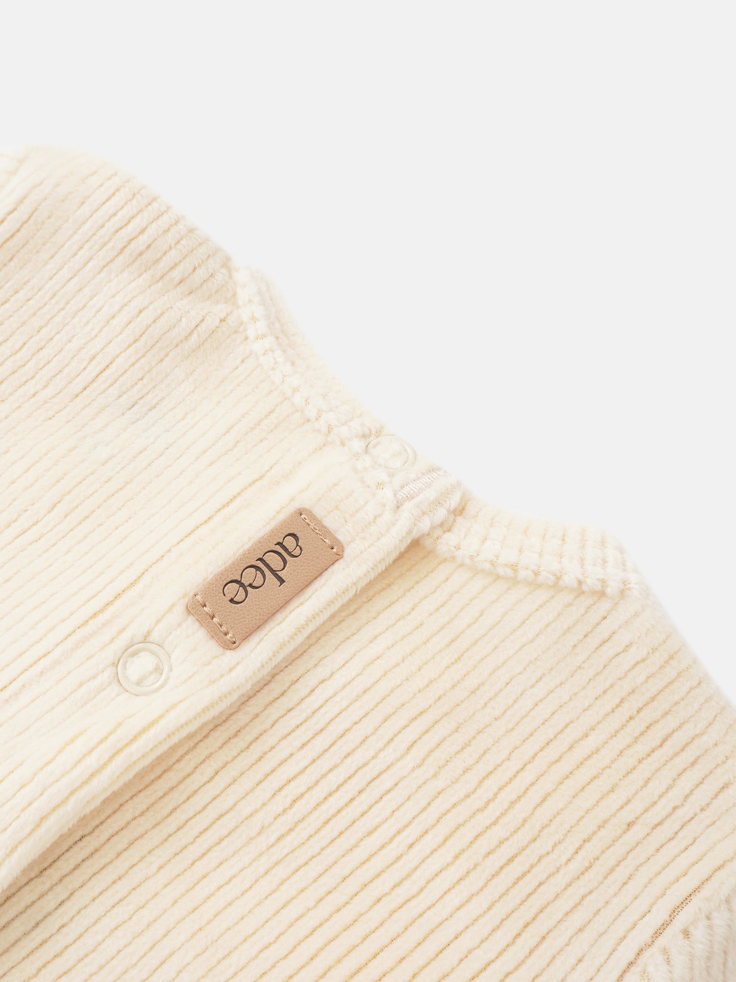 Embroidered Anchor Stretchy, beige corduroy boys’ accessory by Adee with brand tag visible.
