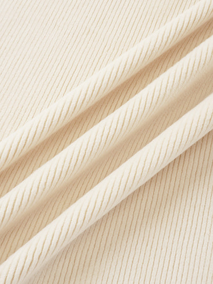 Embroidered Anchor Blanket swaddle in cream ribbed fabric