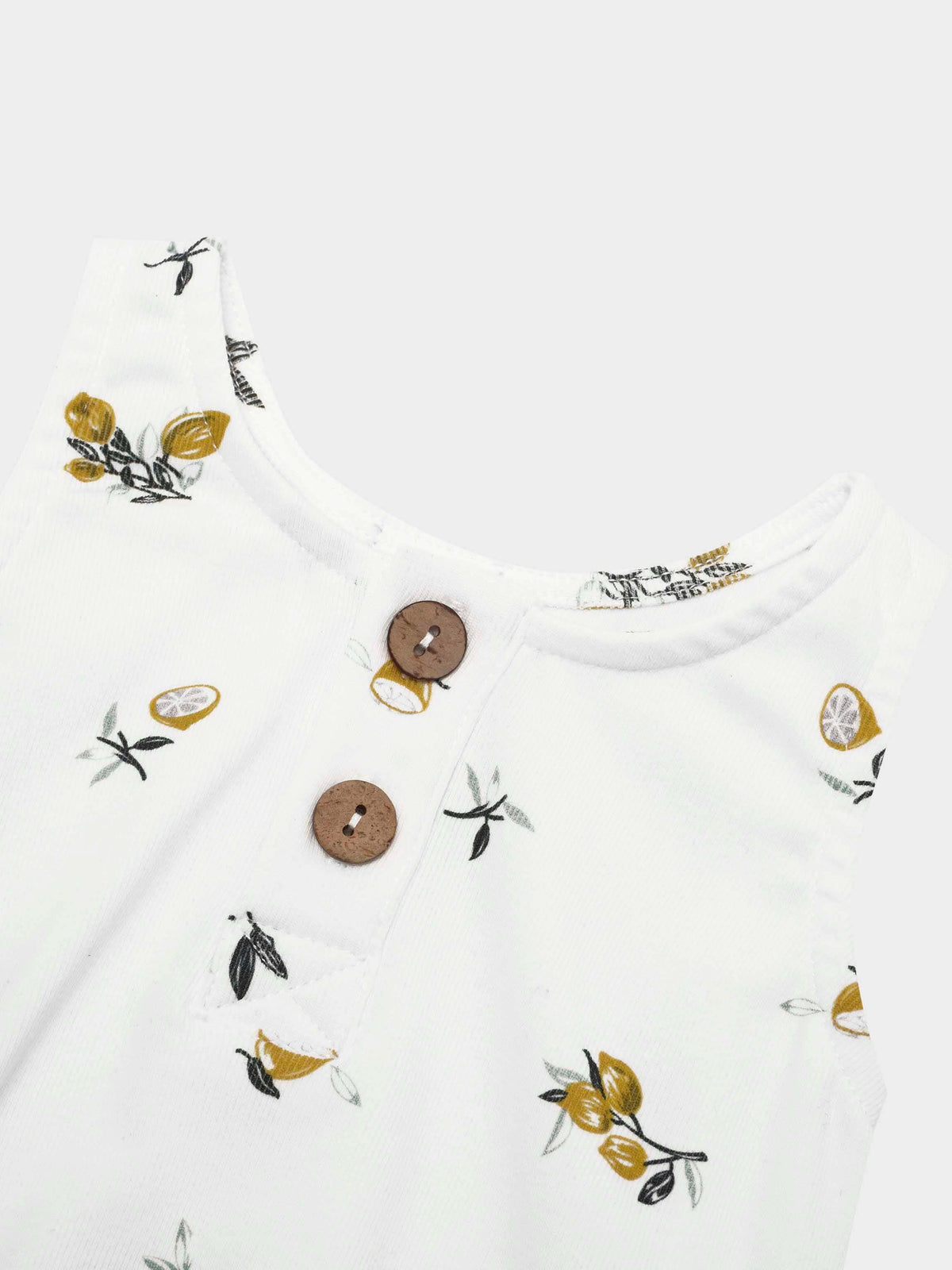 Baby romper with lemon print
