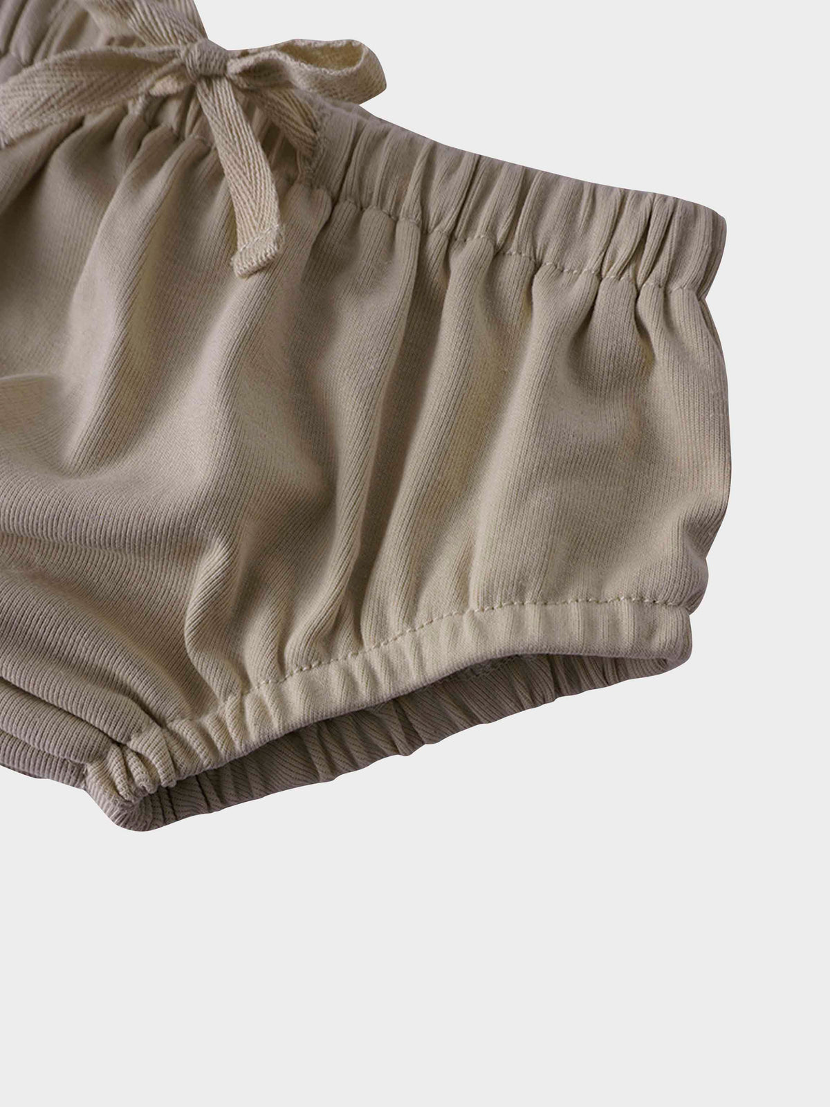Light tan drawstring baby bloomers