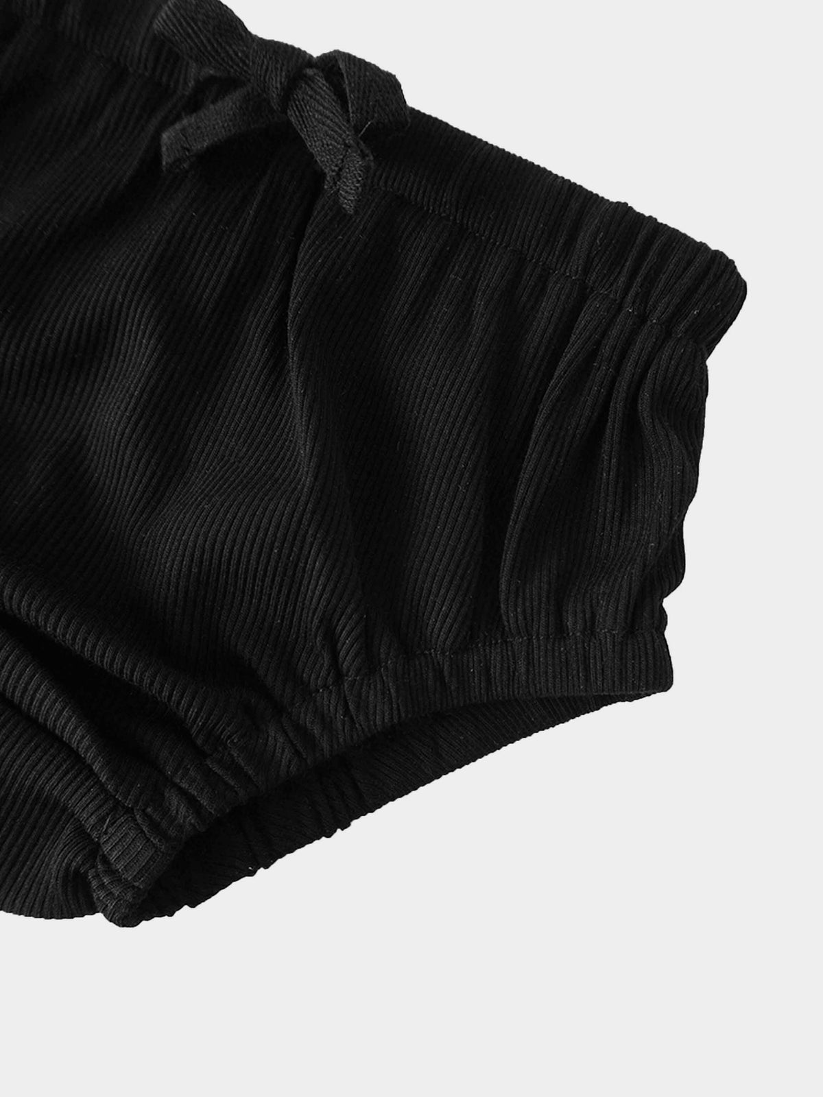 Black drawstring bloomers for girls
