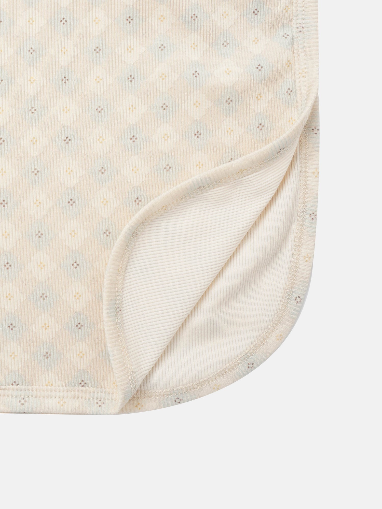 Little Button Blanket - Blue, Adee Boys Swaddle Blanket with pastel dotted pattern and ribbed trim