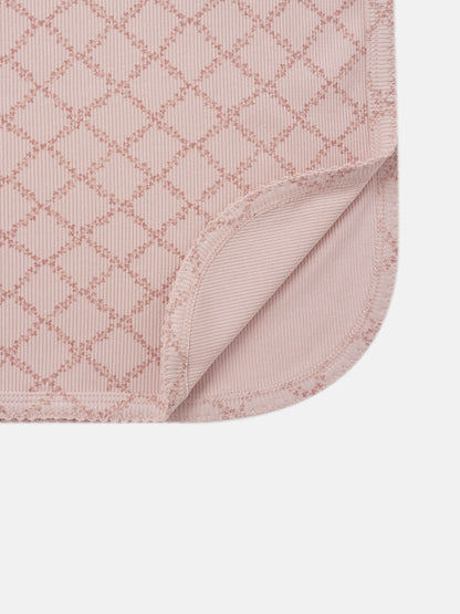 Pink leaf-pattern swaddle blanket for girls by Adee