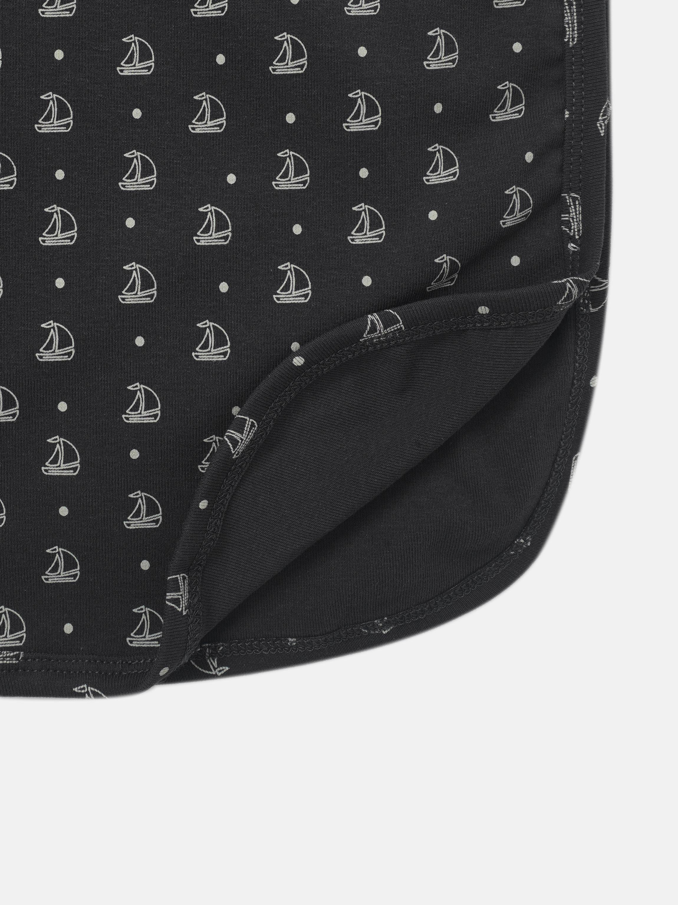 Harbor Dot Blanket by Adee; navy boys swaddle blanket with white sailboat pattern