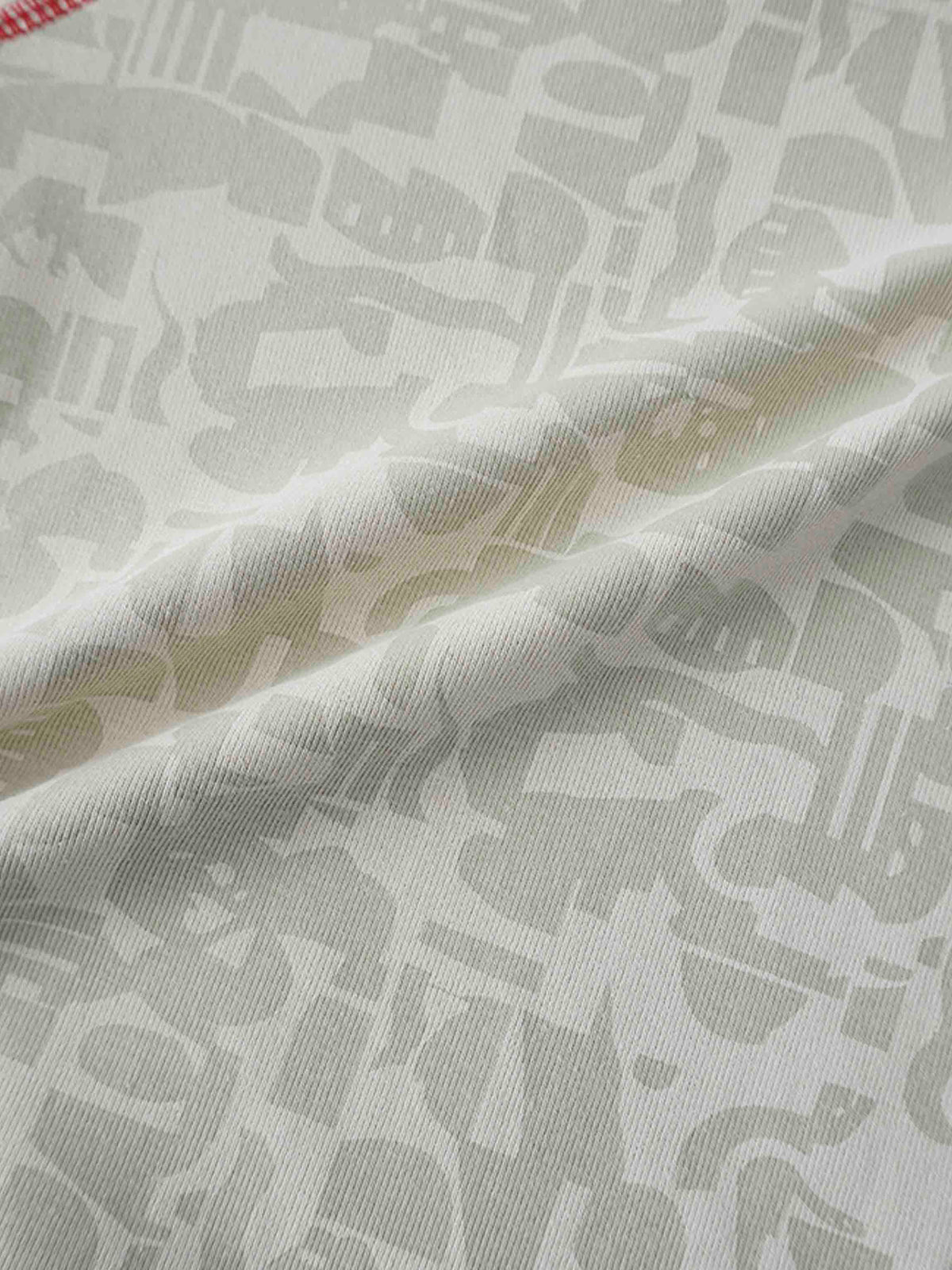 Close-up of soft neutral abstract-pattern fabric for kids&